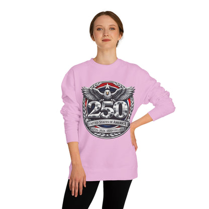250th USA Anniversary Sweatshirt — Eagle Emblem 1776–2026 Commemorative Crewneck