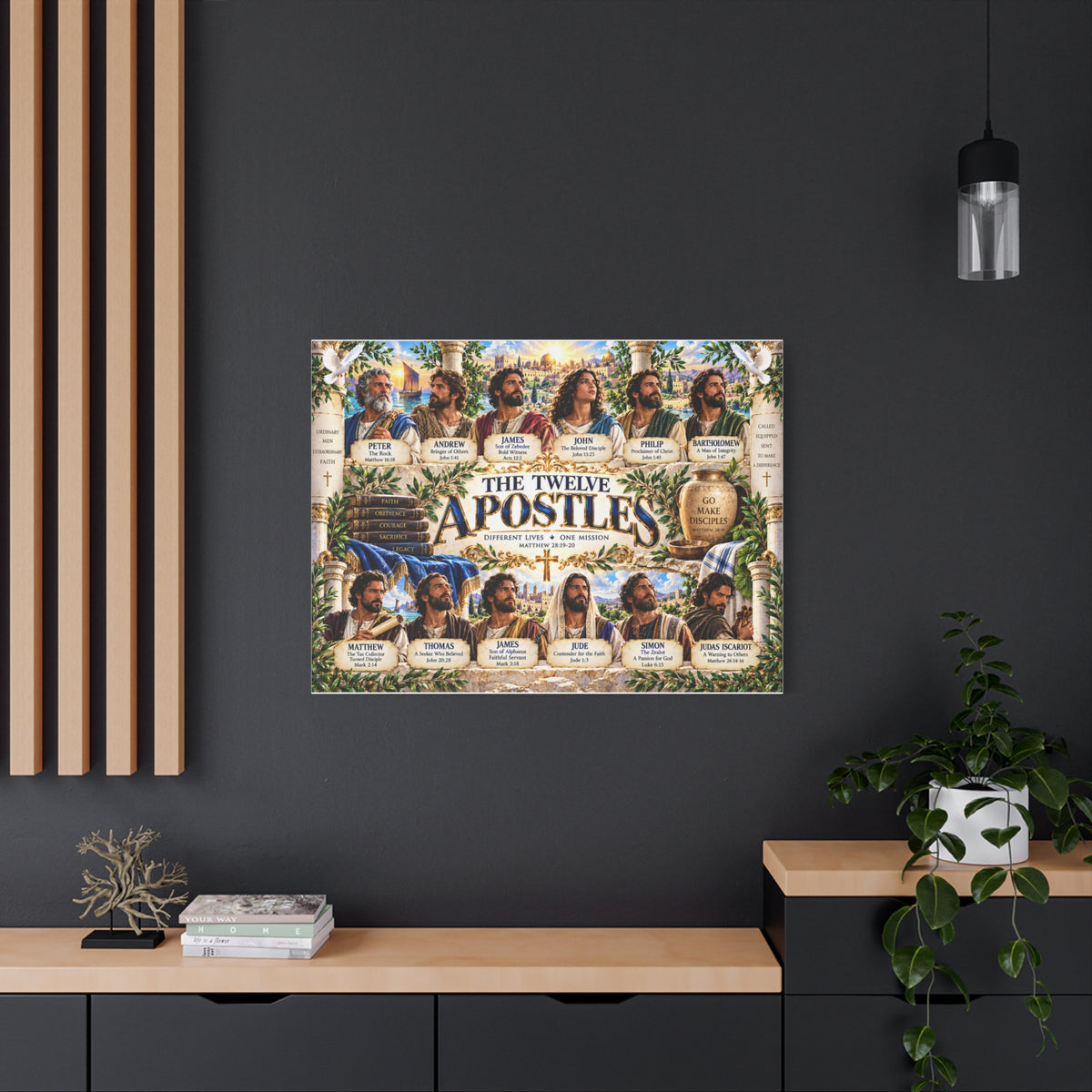 Twelve Apostles Canvas Wall Art — Classic Christian Scripture Print