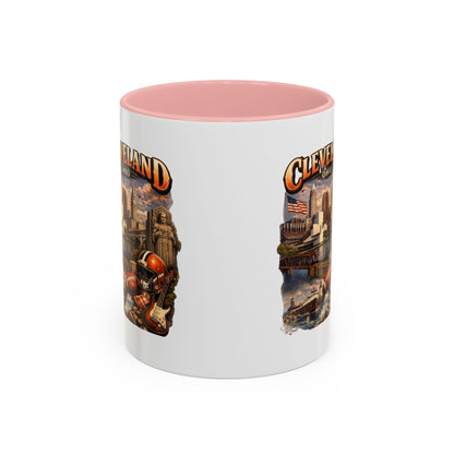 Cleveland Ohio Vintage Football Accent Coffee Mug (11/15oz)