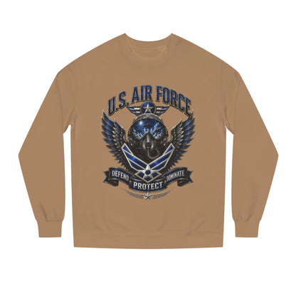U.S. Air Force Skull Crewneck Sweatshirt — Defend Protect Dominate Tactical Pullover