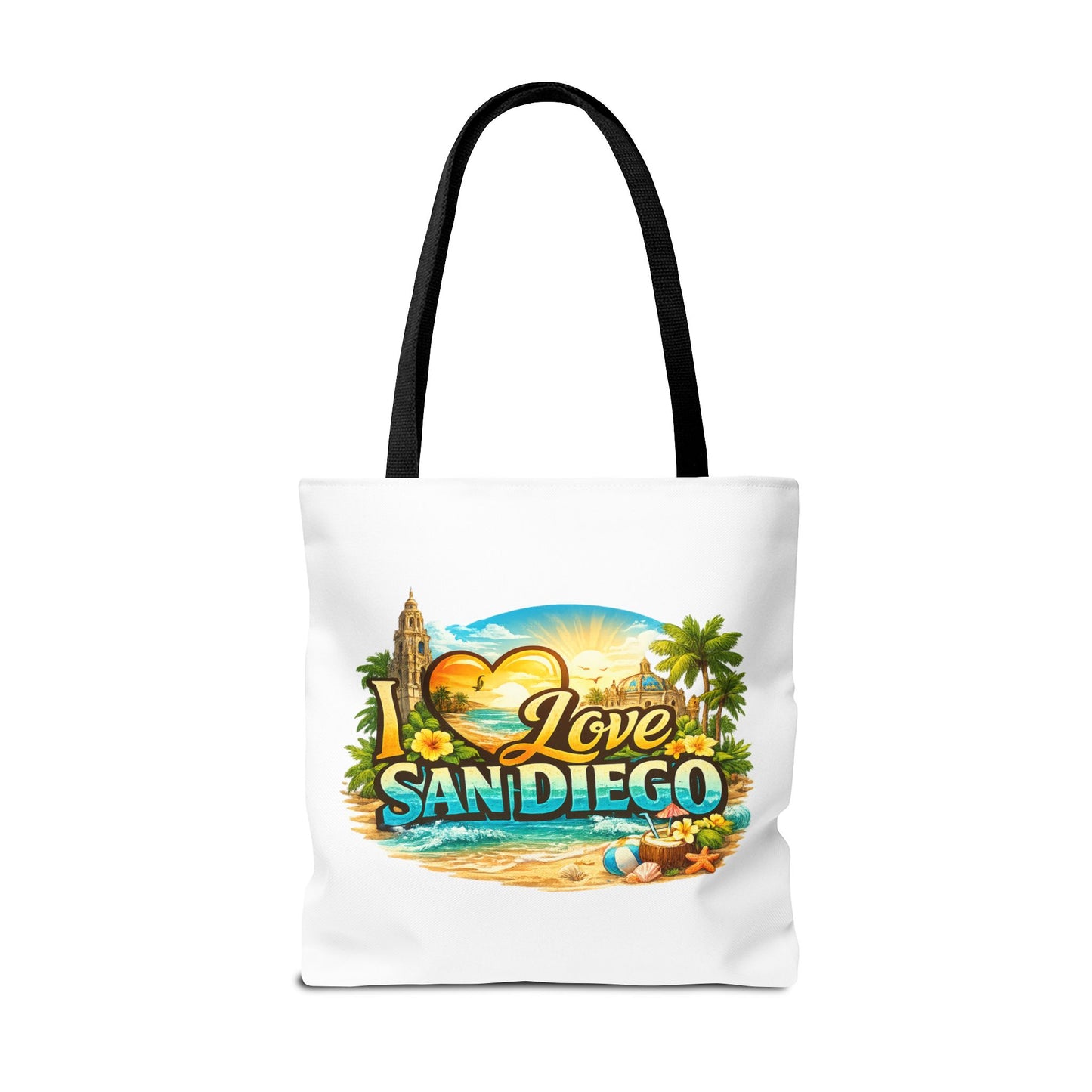 San Diego Tote Bag - "I Love San Diego" Beach City Souvenir