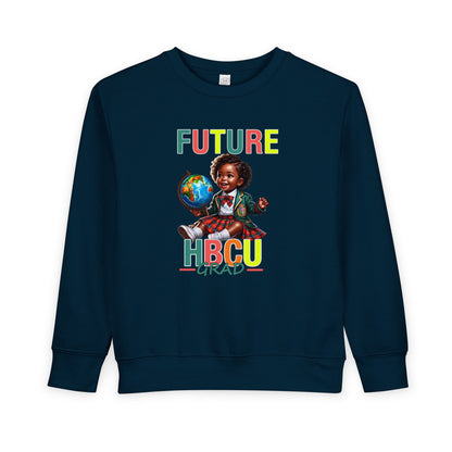 Future HBCU Grad Toddler Sweatshirt — Cute Black Girl Globe Design