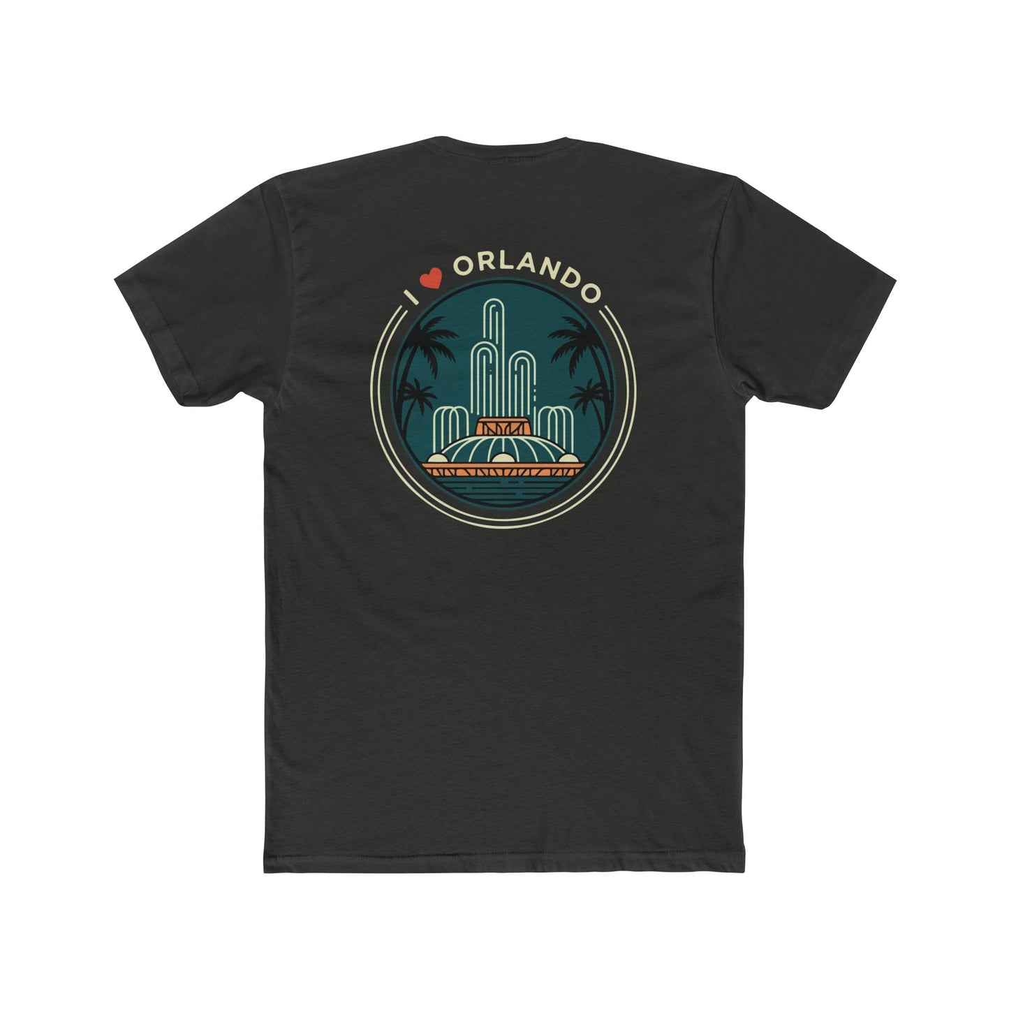 Orlando Fountain Retro Graphic Tee — I  Orlando Travel T‑Shirt