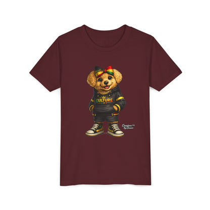 Youth Tee — Cute Rasta Bear "Culture" Graphic Kids T-Shirt