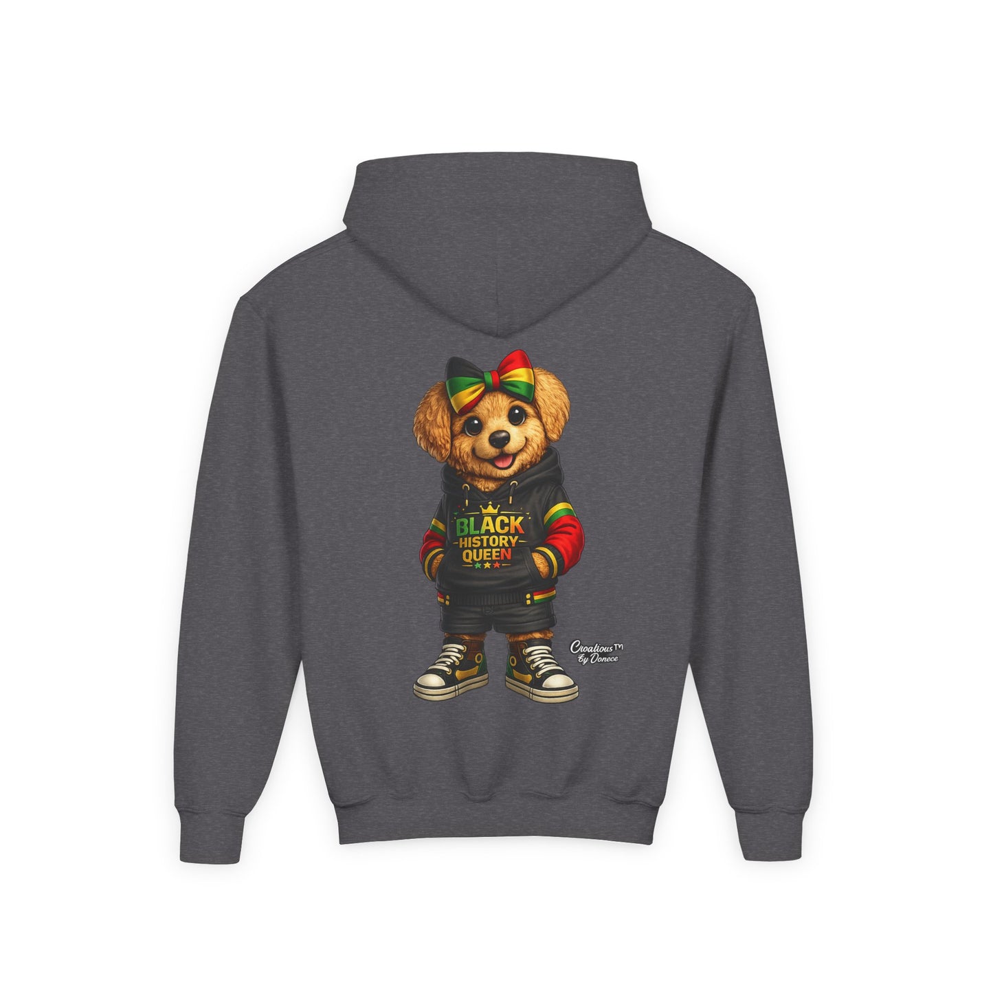 Youth Hoodie — Rasta Bear "Black History Greatness" Kids Pullover