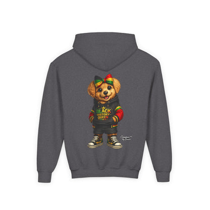 Youth Hoodie — Rasta Bear "Black History Greatness" Kids Pullover