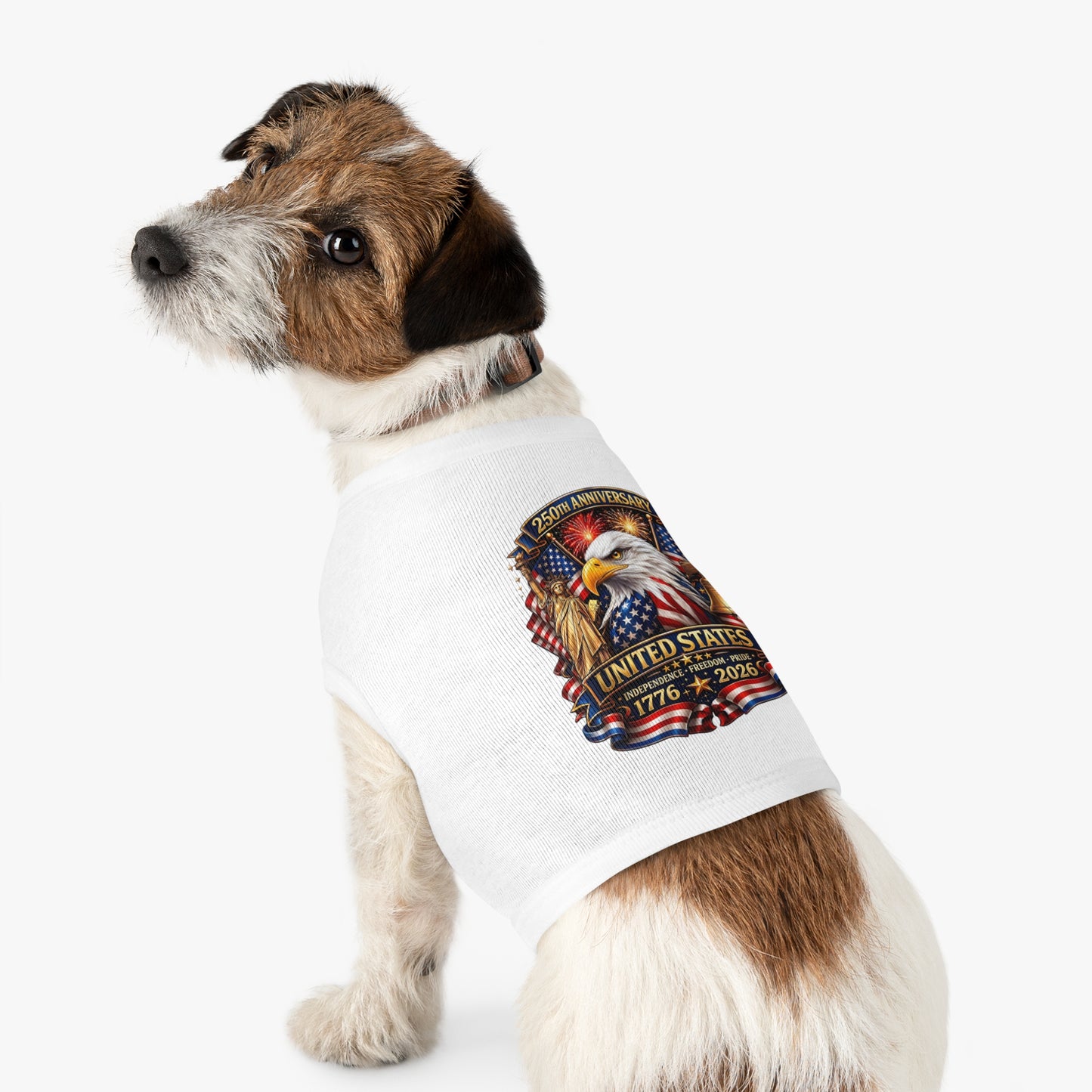 Patriotic Pet Tank Top – 250th Anniversary United States 1776-2026 Eagle Design
