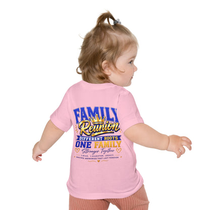 Family Reunion Baby T-Shirt — “Different Roots One Family” Infant Tee