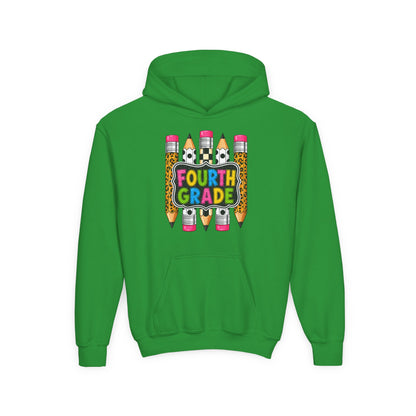Fourth Grade Kids Hoodie — Colorful Pencil School Sweatshirt