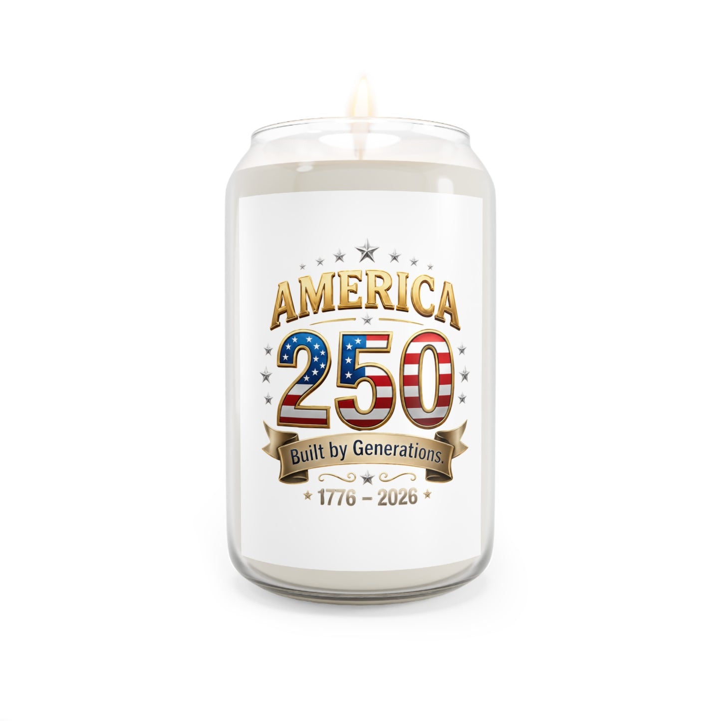 America 250 Soy Candle — "Built by Generations" Patriotic Scented Candle 13.75oz