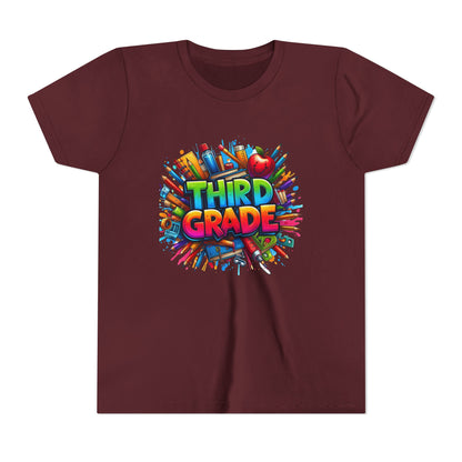 Third Grade Kids' T-Shirt – Colorful School Supplies Back-to-School Tee