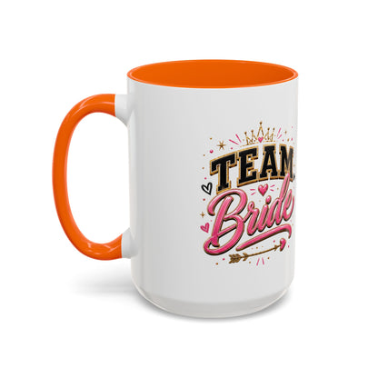 Team Bride Accent Coffee Mug — Pink & Gold Bachelorette Bridal Shower Gift (11/15 oz)