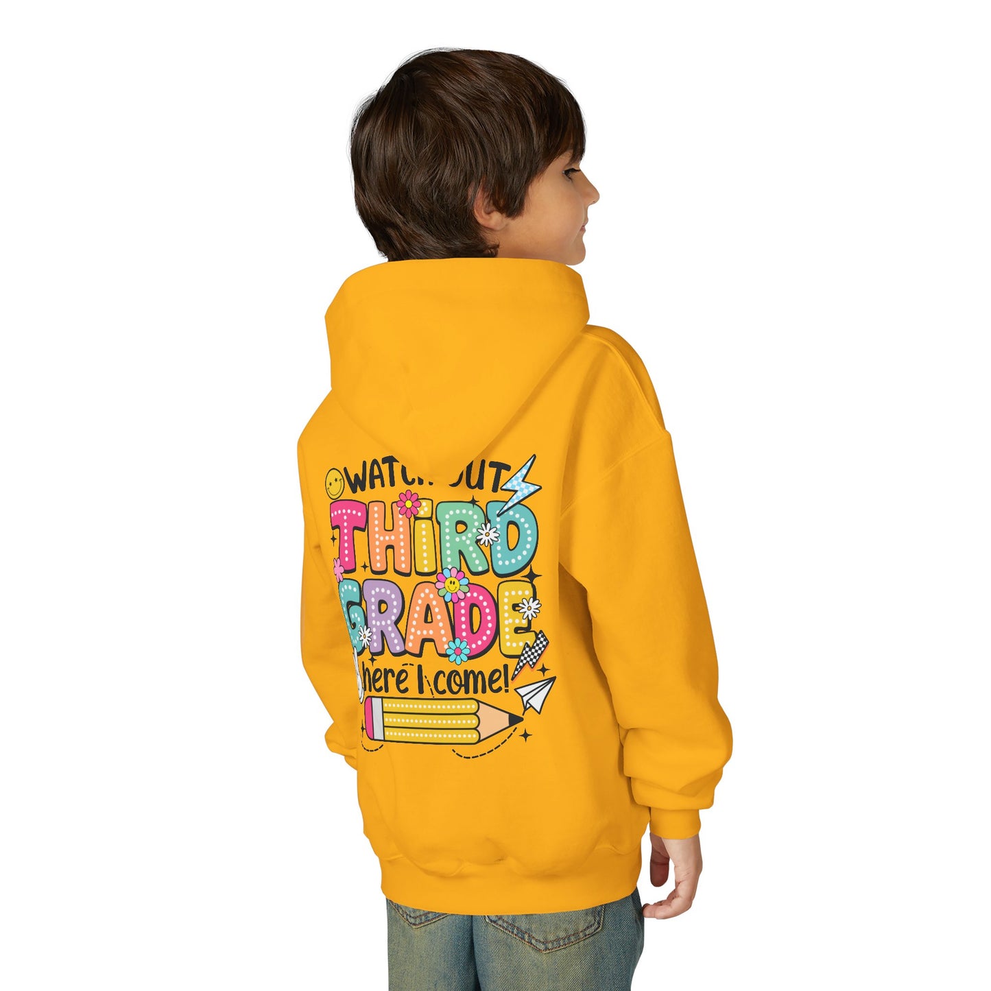 Kids "Watch Out Third Grade Here I Come" Hoodie - Back-to-School 3rd Grade Sweatshirt