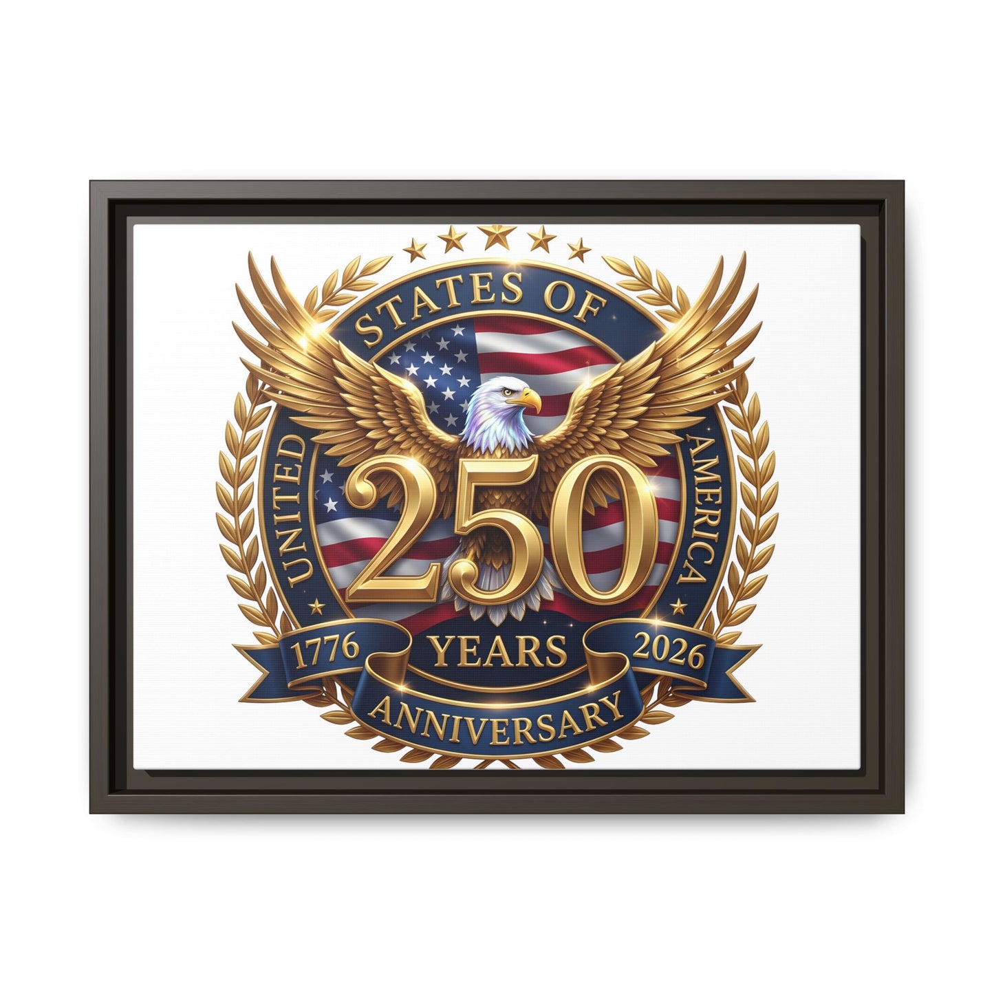 250th United States Anniversary Framed Canvas Print
