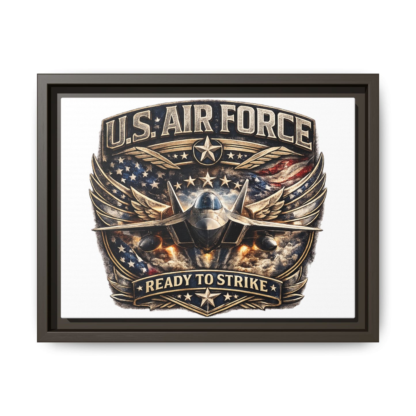 U.S. Air Force Framed Canvas Print – "Ready to Strike" Military Wall Art