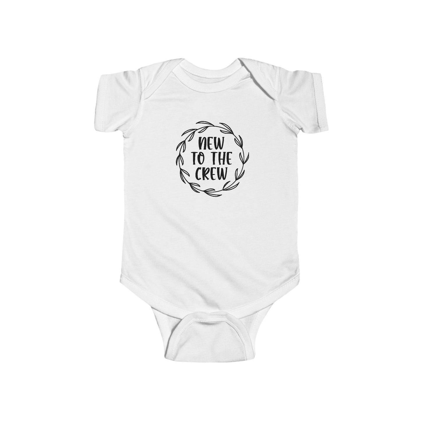 New to the Crew Infant Bodysuit – Baby Announcement Onesie with Wreath Design
