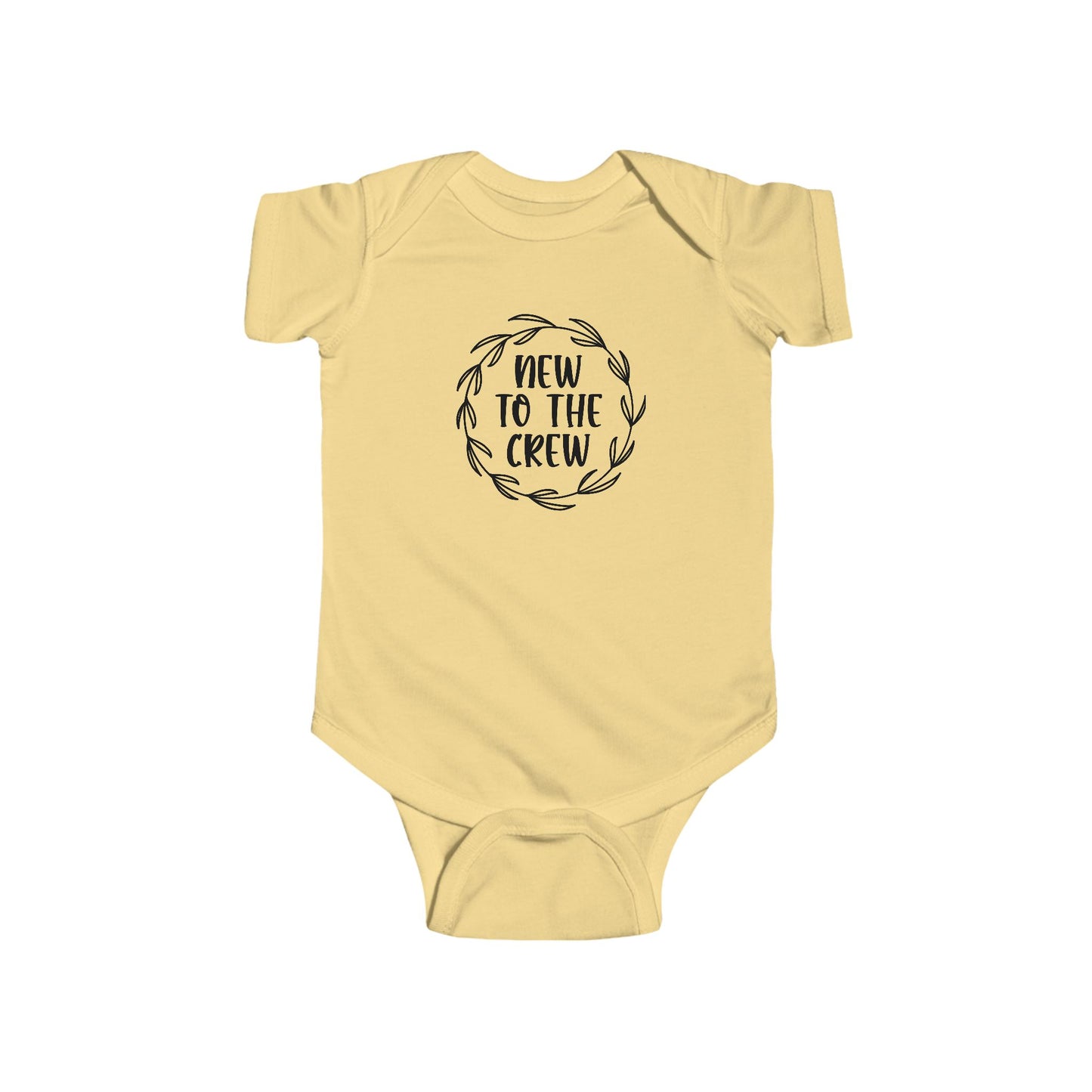 New to the Crew Infant Bodysuit – Baby Announcement Onesie with Wreath Design