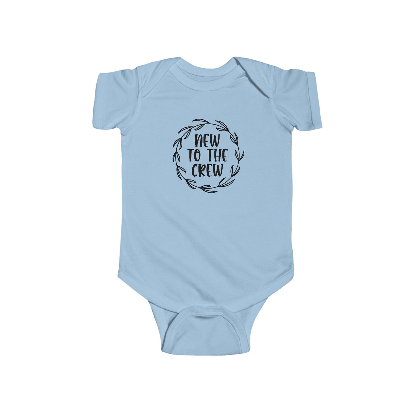 New to the Crew Infant Bodysuit – Baby Announcement Onesie with Wreath Design