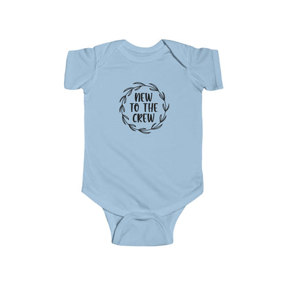 New to the Crew Infant Bodysuit – Baby Announcement Onesie with Wreath Design