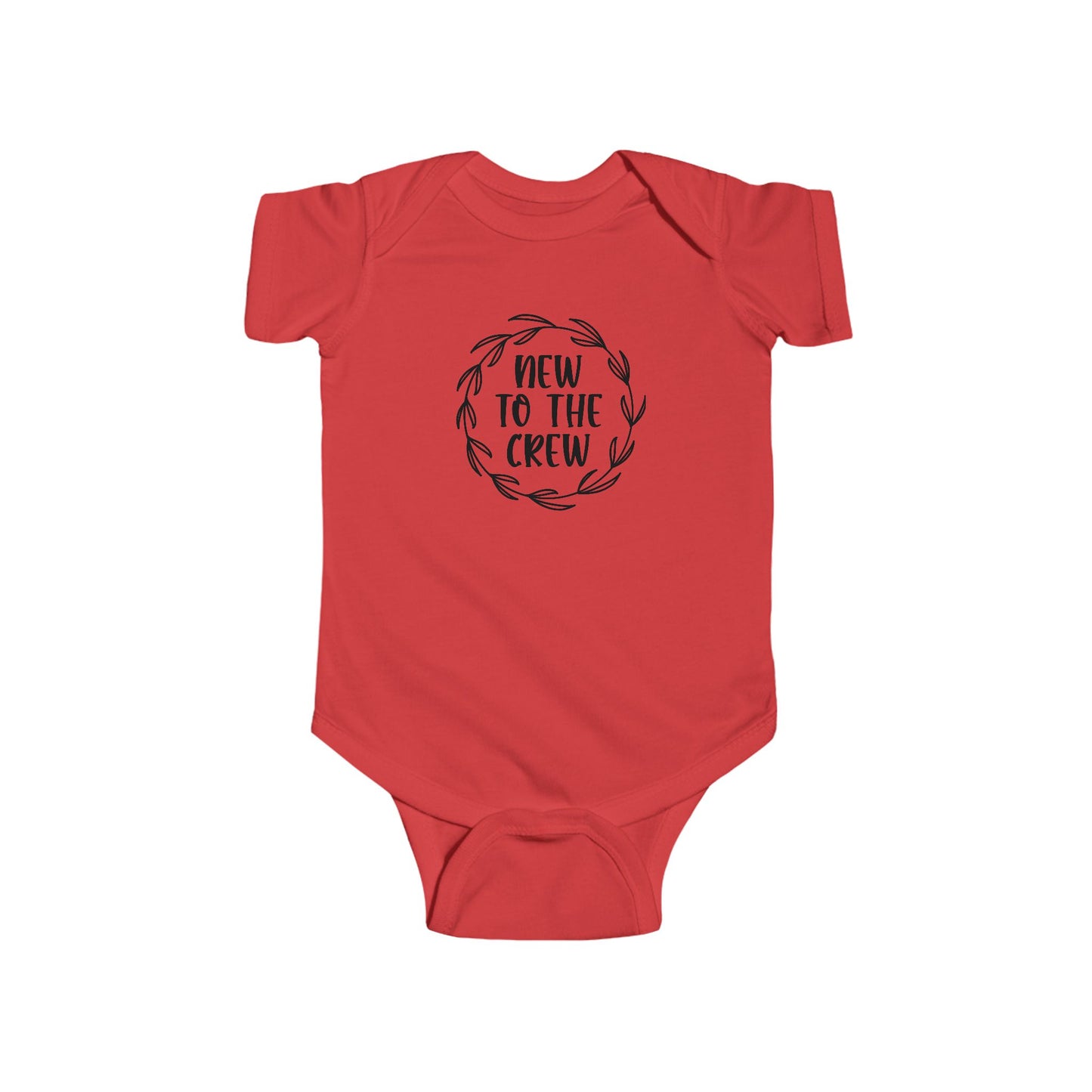 New to the Crew Infant Bodysuit – Baby Announcement Onesie with Wreath Design