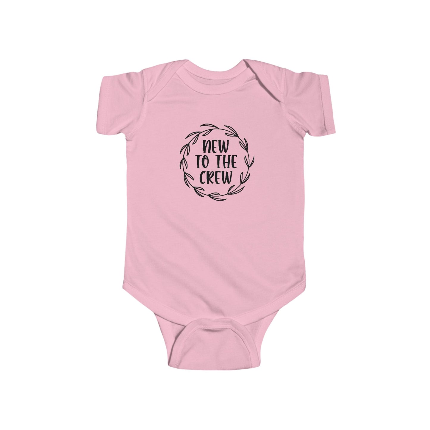 New to the Crew Infant Bodysuit – Baby Announcement Onesie with Wreath Design