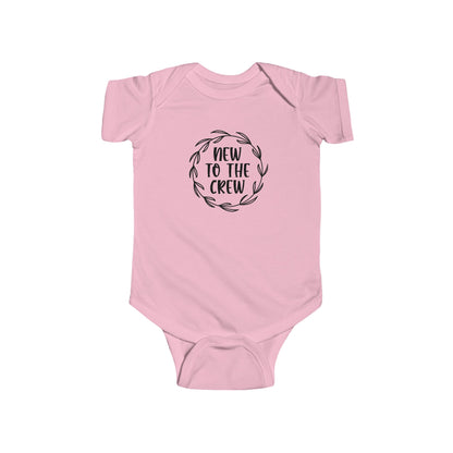 New to the Crew Infant Bodysuit – Baby Announcement Onesie with Wreath Design