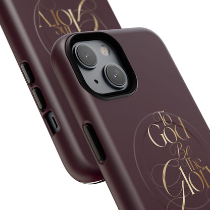 "To God Be The Glory" Tough Magnetic Phone Case — Burgundy Christian iPhone Cover