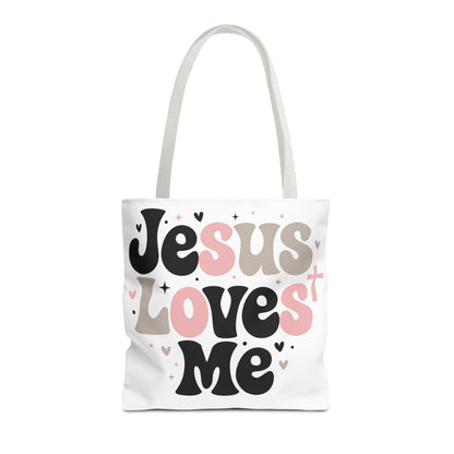 Jesus Loves Me Tote Bag - Faith-Inspired Christian Scripture Canvas Tote