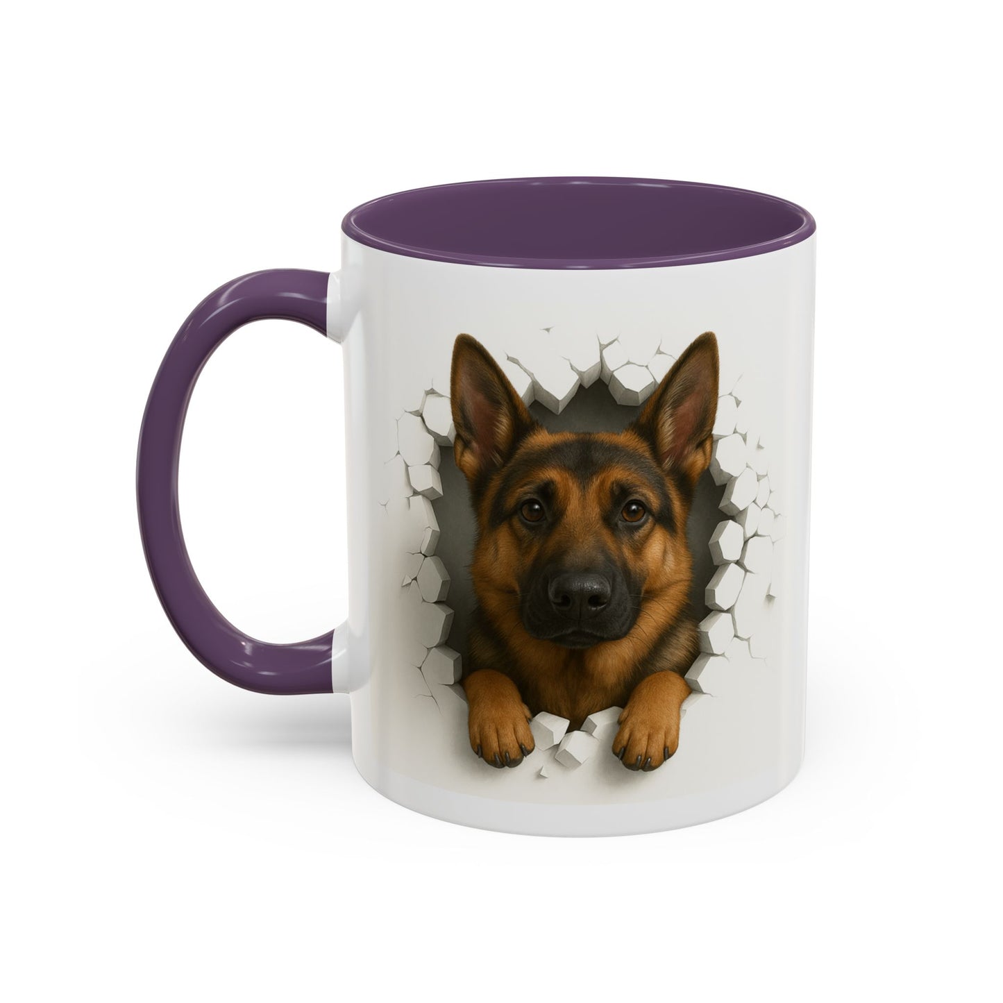 German Shepherd Coffee Mug — "Peek-a-Buddy" Accent Dog Mug (11/15oz)
