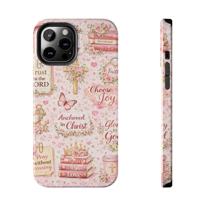 Anchored In Christ Phone Case | Christian floral iPhone Case