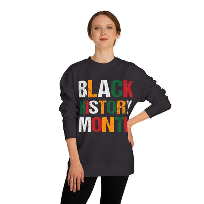 Black History Month Sweatshirt — Bold Retro Block Letter Crewneck