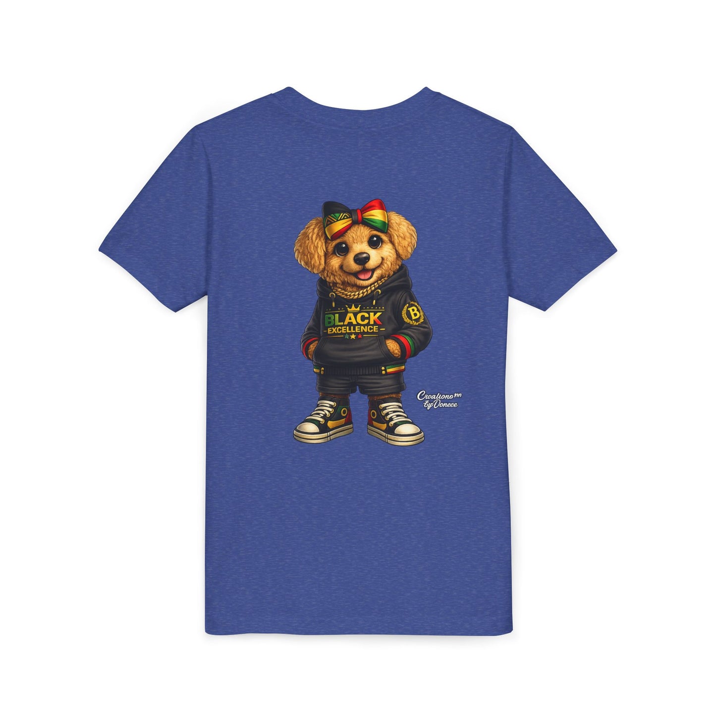 Youth Tee — Rasta Teddy "Black Excellence" Graphic Shirt