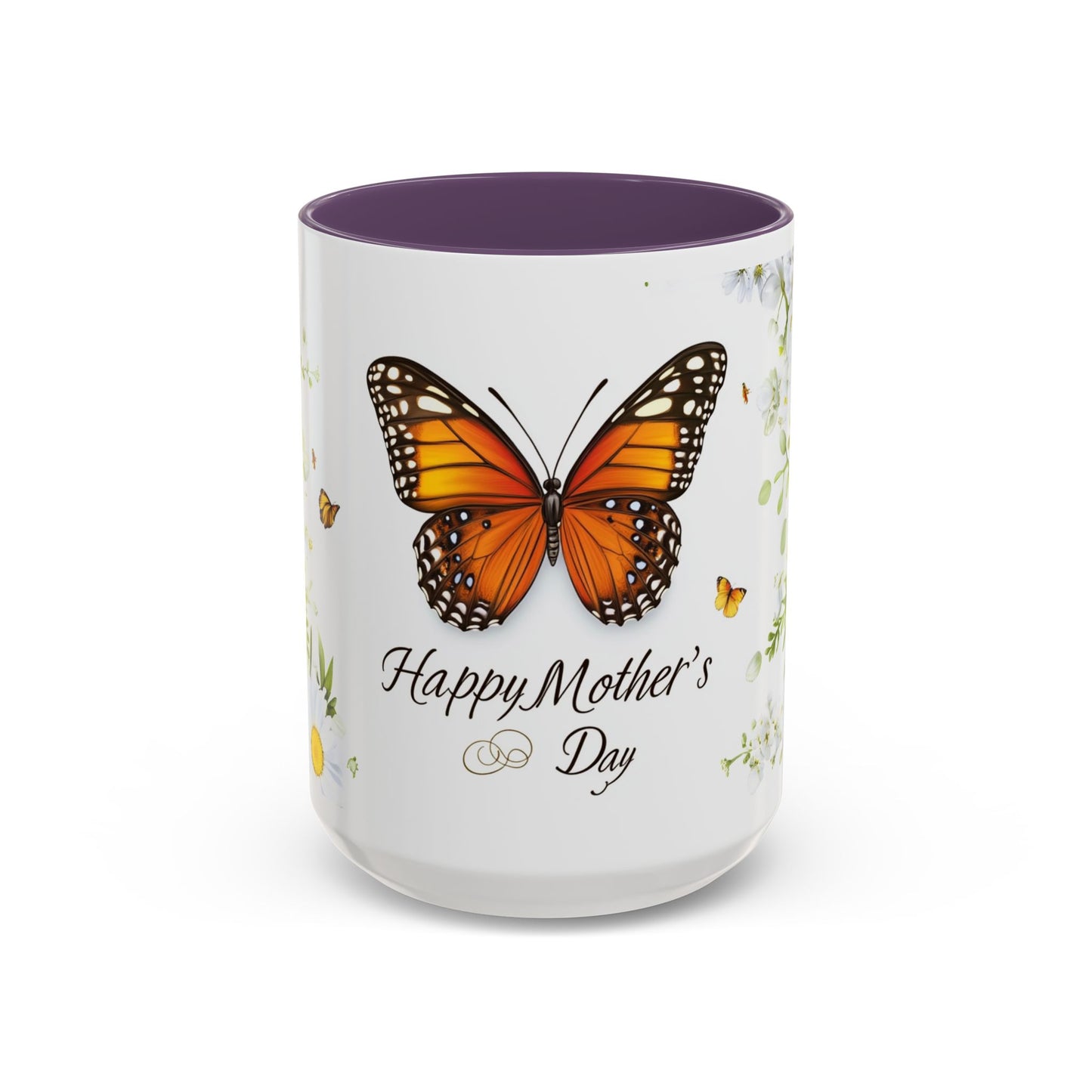 Mother's Day Butterfly Coffee Mug – 'Happy Mother's Day' Floral Accent Mug