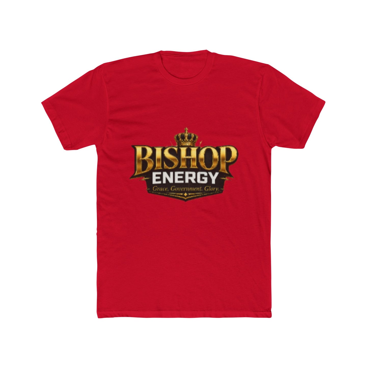 Bishop Energy Graphic Tee — Bold Gold Crown Logo T-Shirt