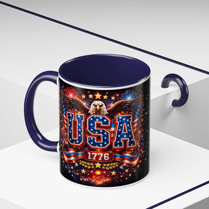 USA Eagle Coffee Mug – Patriotic 1776 Accent Mug (11/15oz)