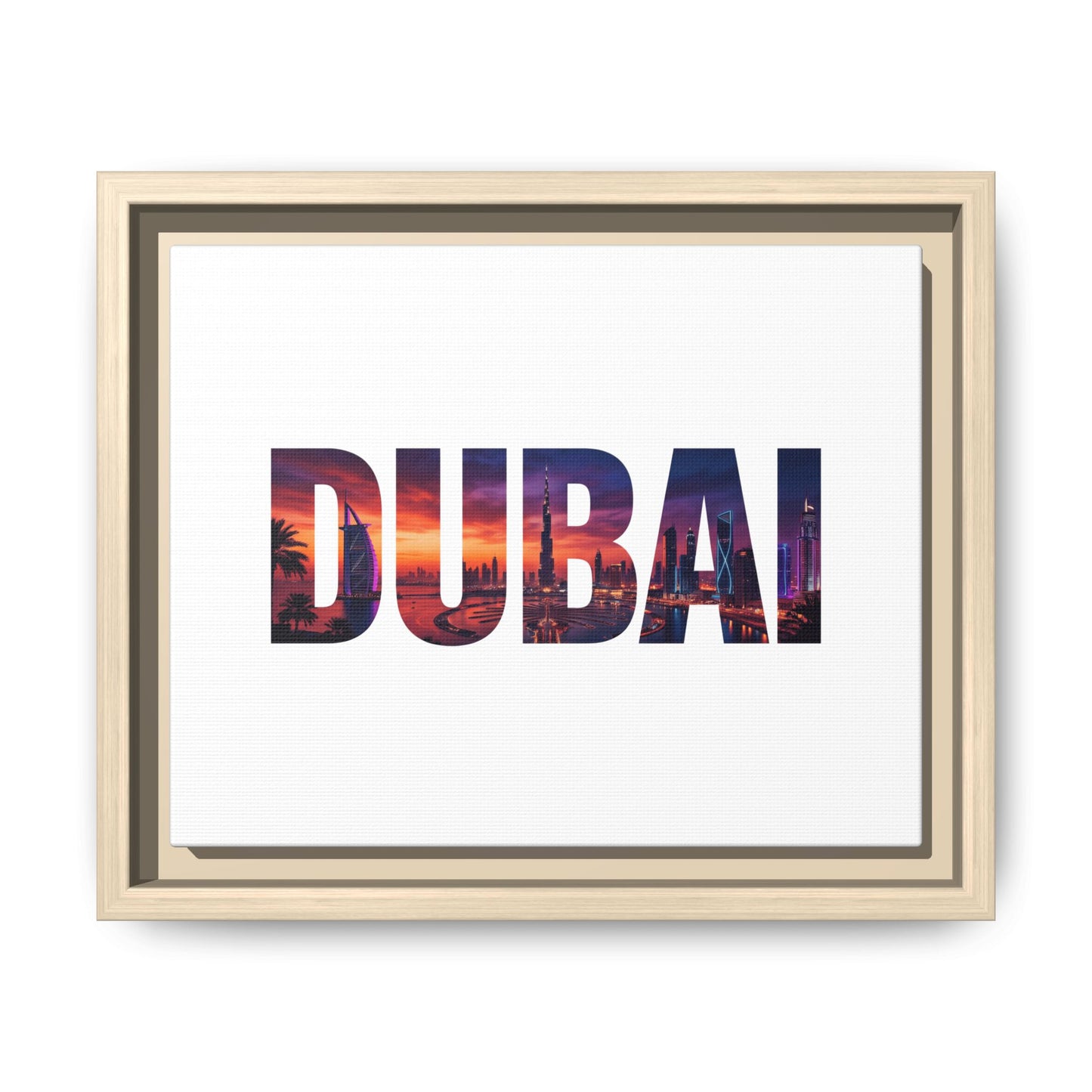 Dubai Photo-Text Matte Canvas Framed Wall Art