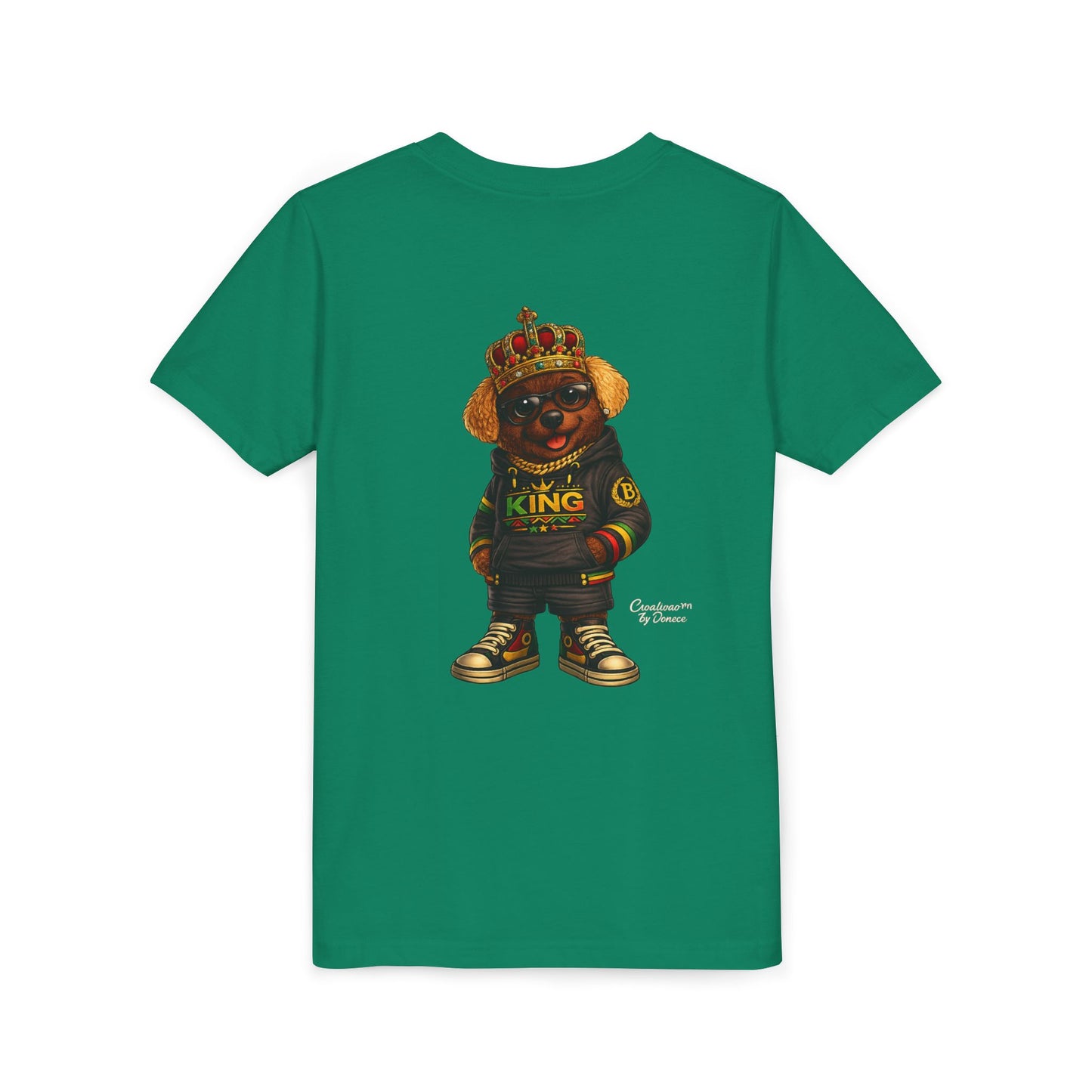 Youth Tee — 'Lil King' Crowned Bear Graphic Shirt