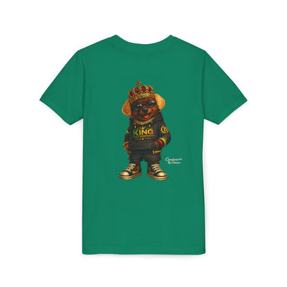 Youth Tee — 'Lil King' Crowned Bear Graphic Shirt