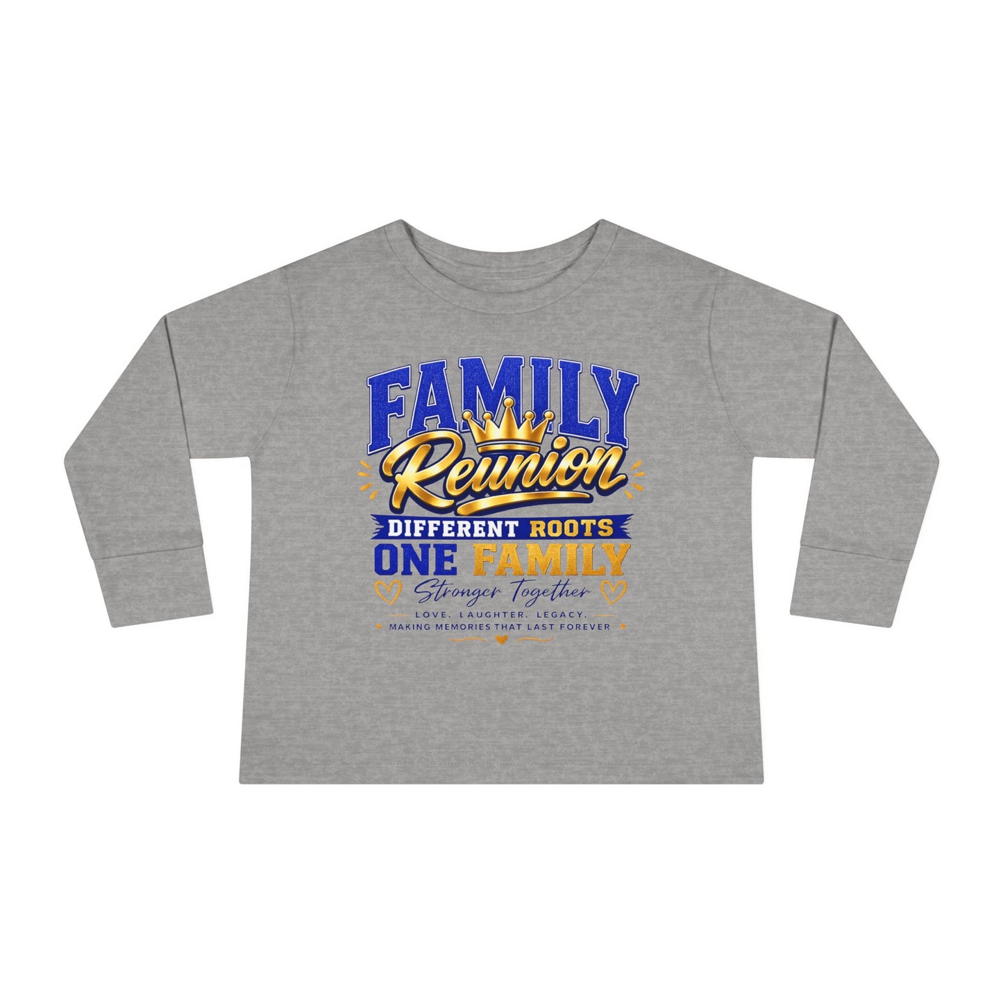 Family Reunion Toddler Long Sleeve Tee — "Different Roots One Family" Kids Shirt