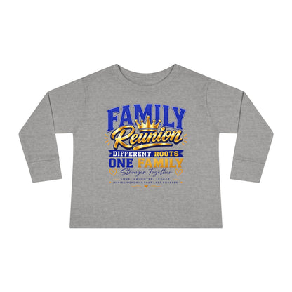 Family Reunion Toddler Long Sleeve Tee — "Different Roots One Family" Kids Shirt