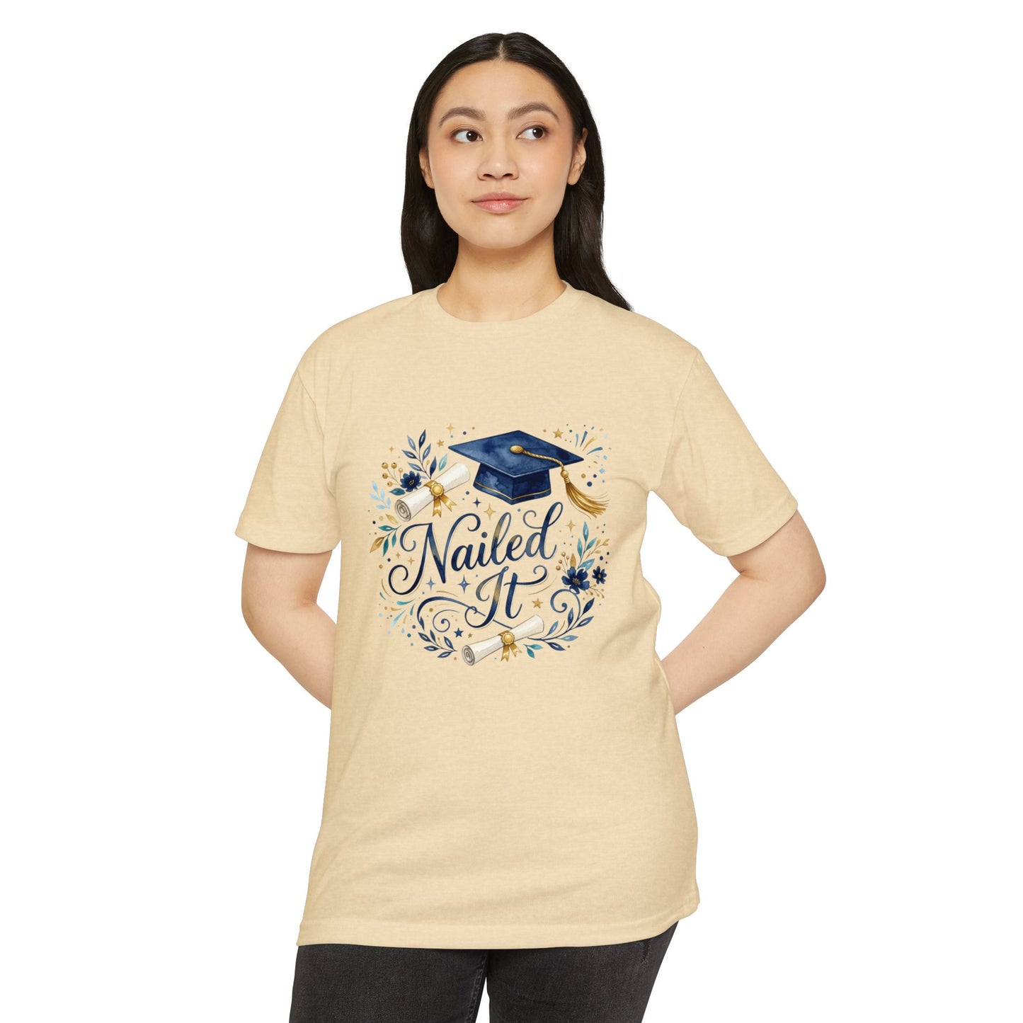 Nailed It Graduation T-Shirt — Cap & Diploma Celebration Tee
