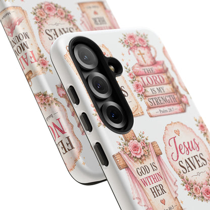 Faith Phone Case — 'Jesus Saves' Floral Christian Scripture iPhone Case
