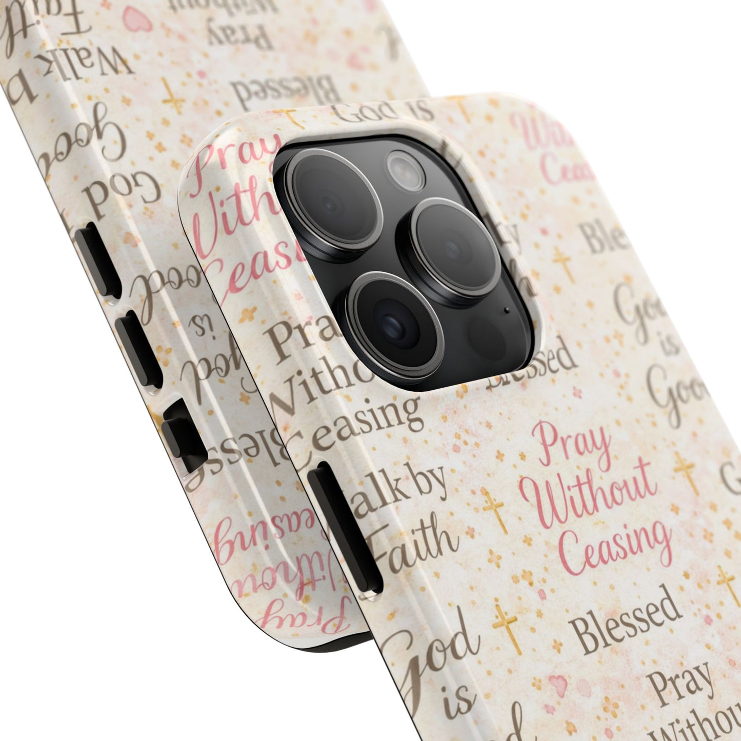 Pray Without Ceasing Phone Case | Christian floral iPhone Case