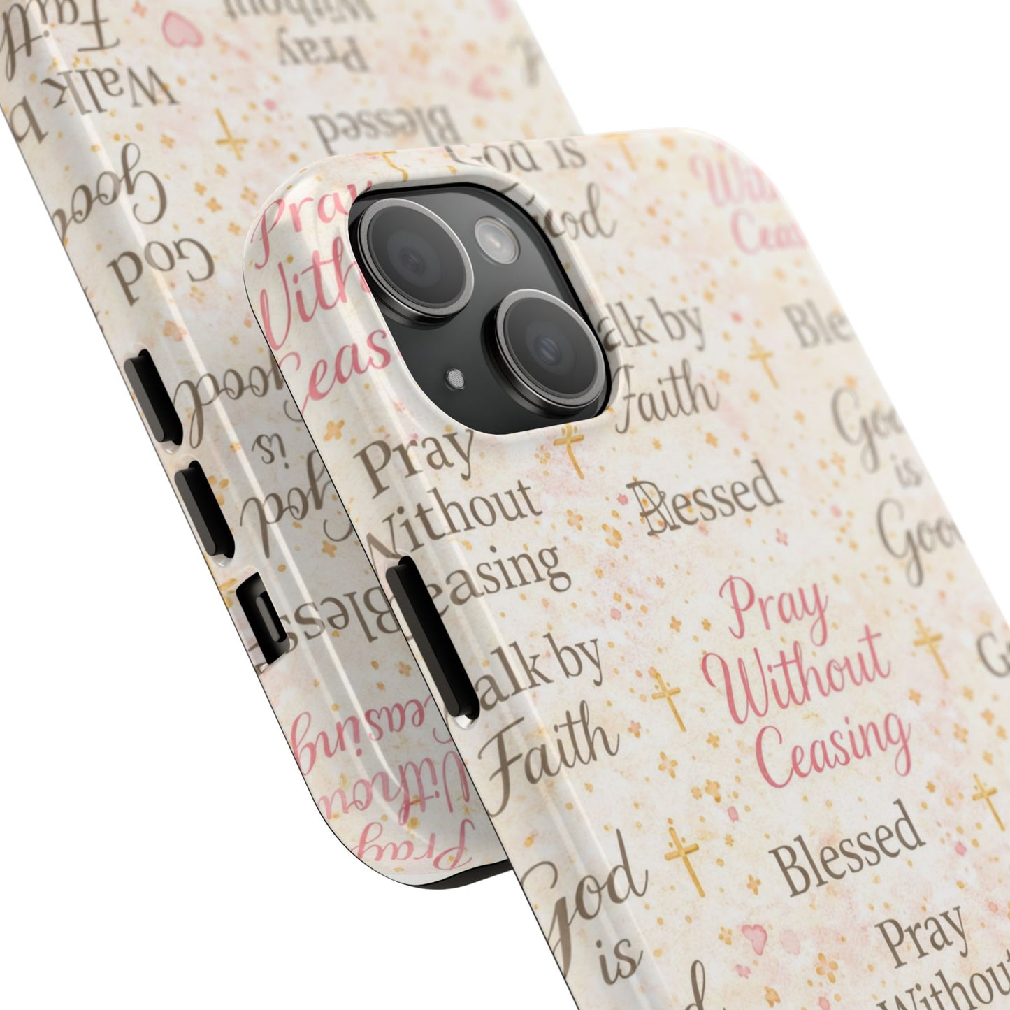 Pray Without Ceasing Phone Case | Christian floral iPhone Case