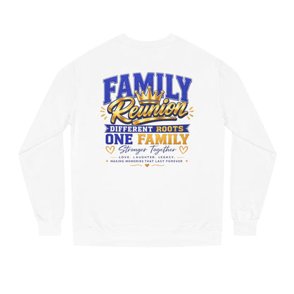 Family Reunion Crewneck Sweatshirt — "Different Roots, One Family" Graphic