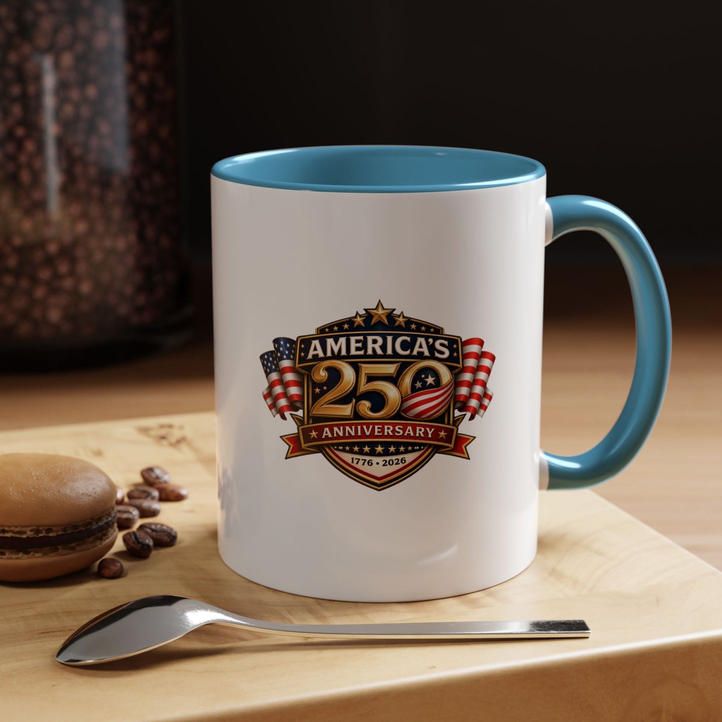 25th Anniversary America Accent Coffee Mug — Patriotic Flag Keepsake (11/15 oz)