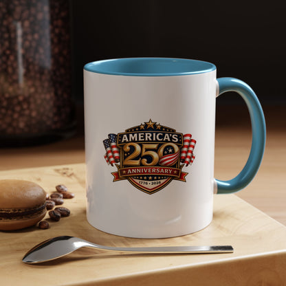 25th Anniversary America Accent Coffee Mug — Patriotic Flag Keepsake (11/15 oz)