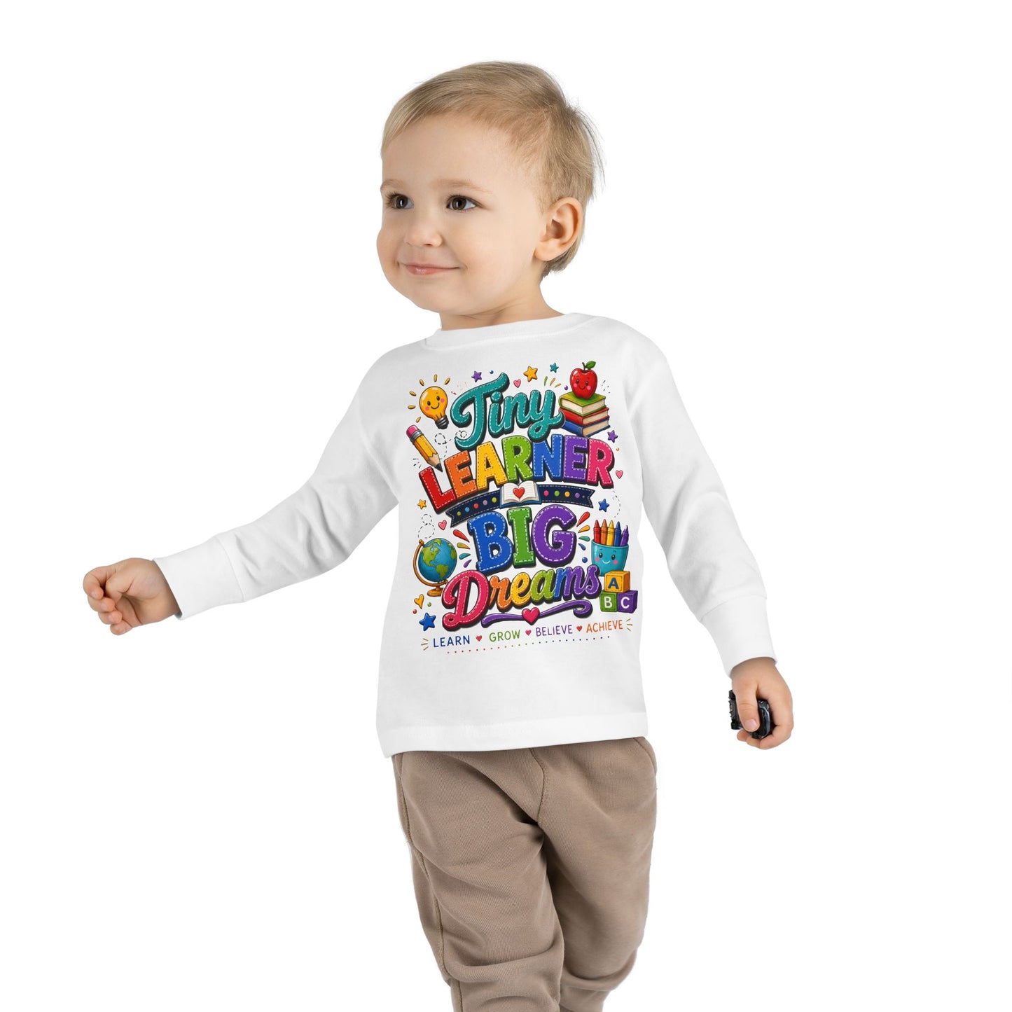 Tiny Learner Big Dreams Toddler Long Sleeve Tee