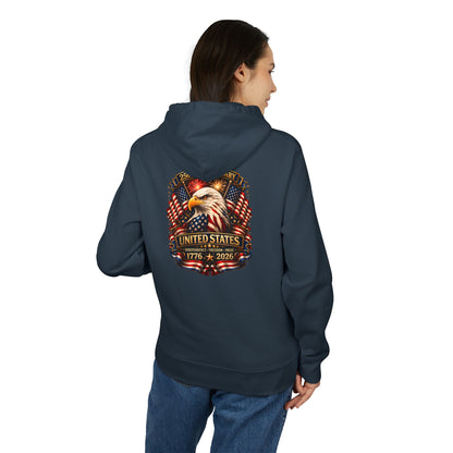 Patriotic Eagle Hoodie — United States 1776–2026 Flag Design