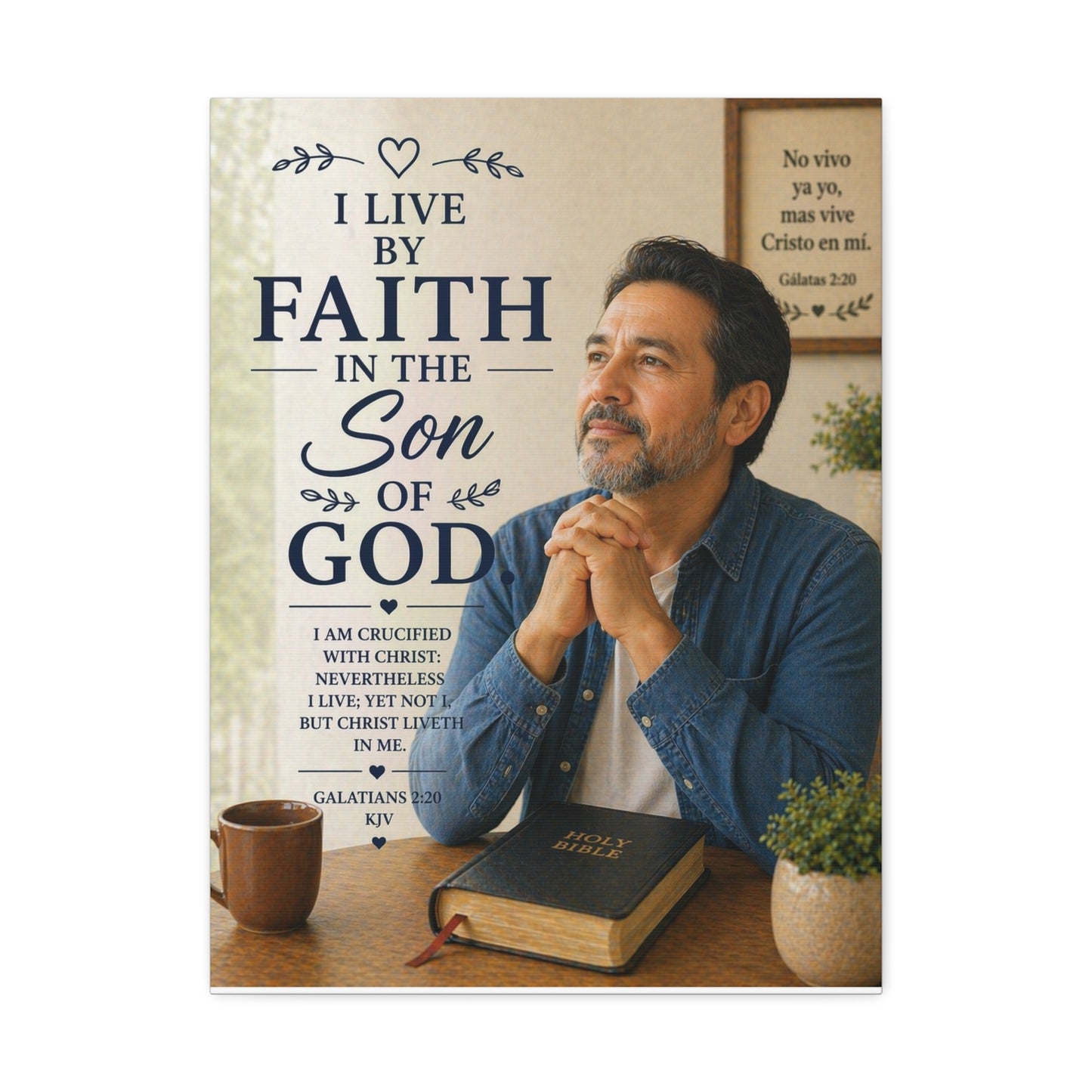 Faith in the Son of God Stretched Canvas — Christian Wall Art with Galatians Verse